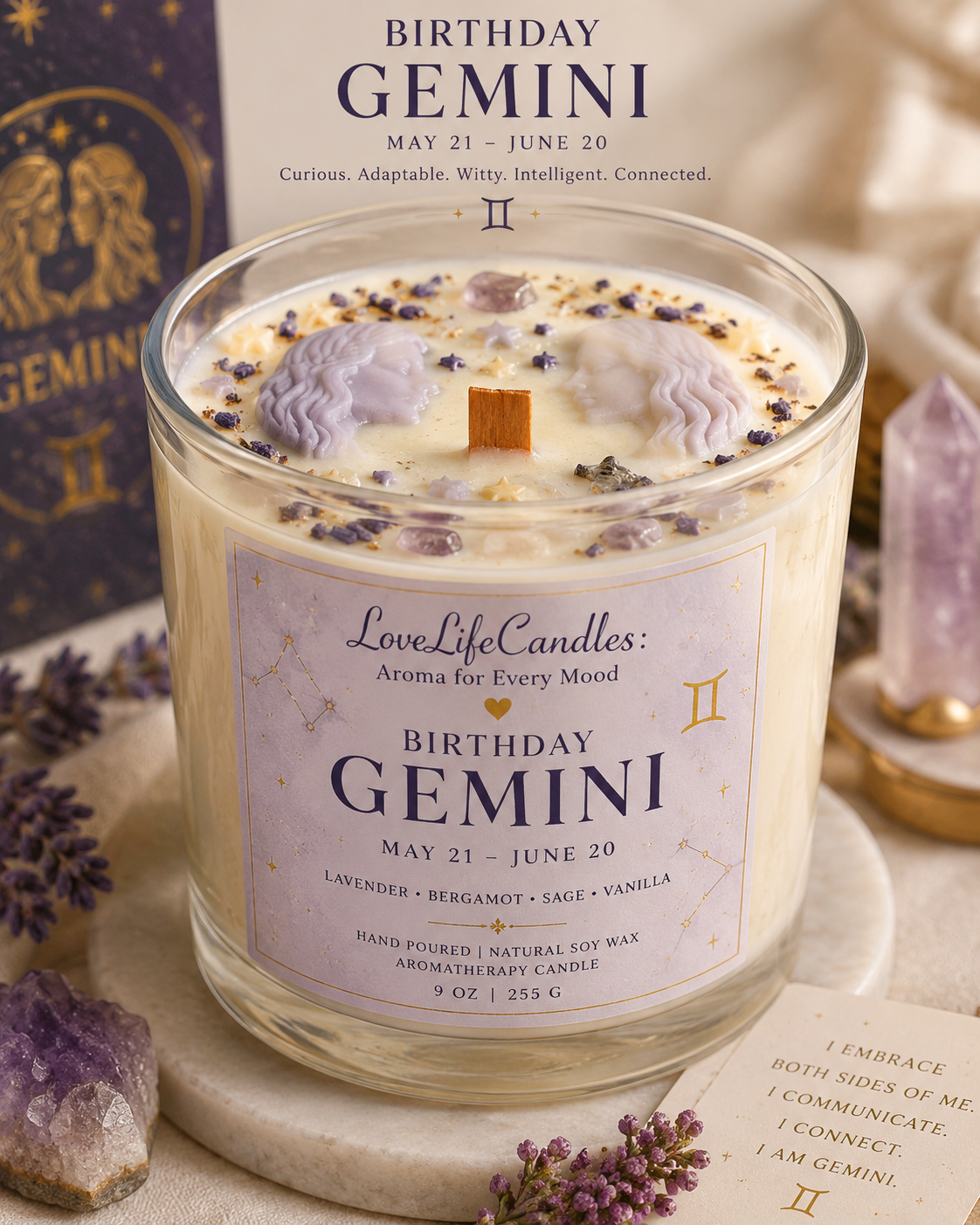 Gemini Birthday Candle